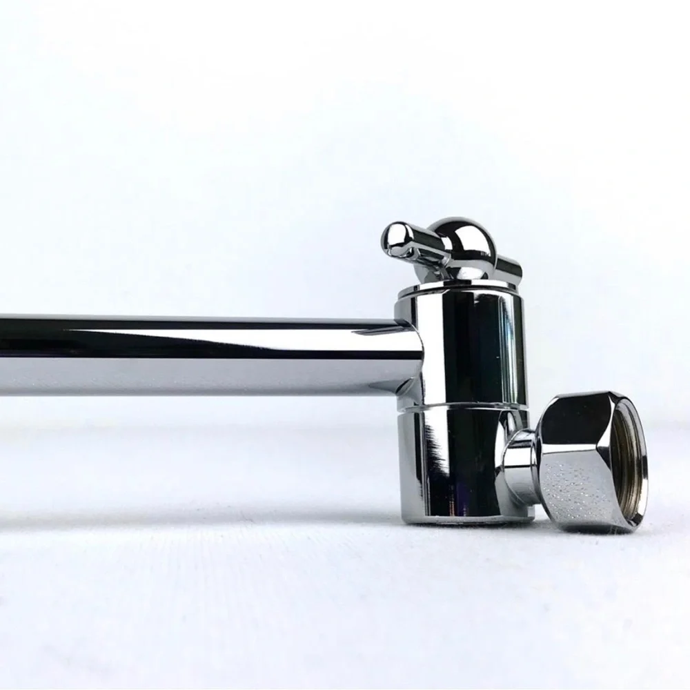Reon Chrome Shower Arm Extension Adjustable 10 4/5 in. Brass Wall Mount Remodel